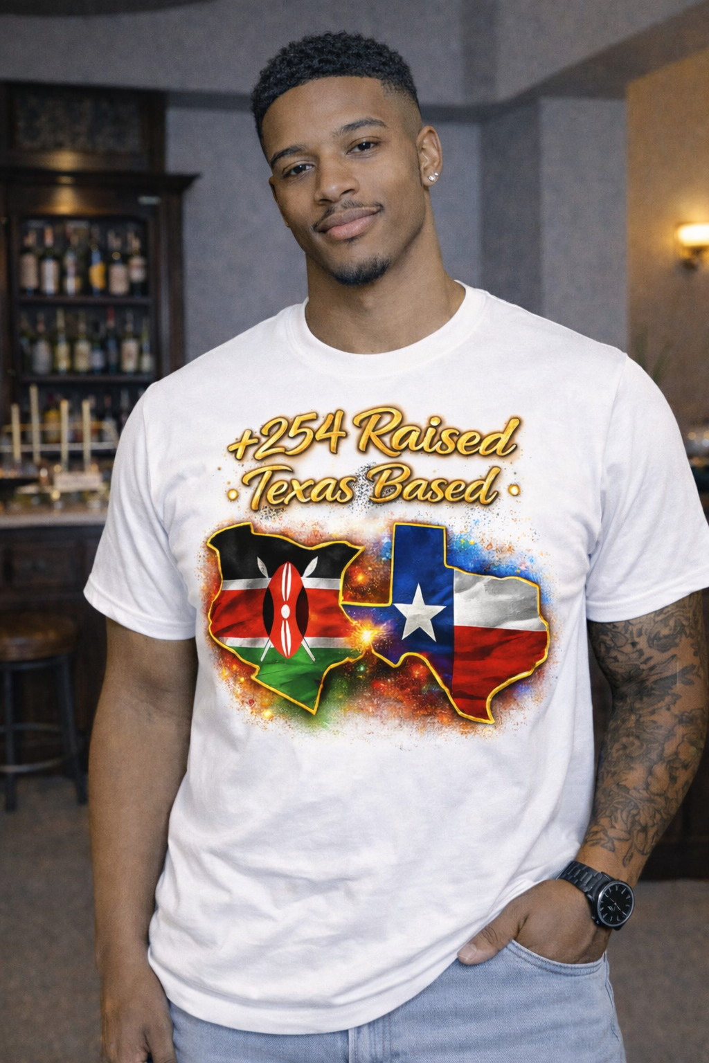 Texas Based +254 Raised, Texas Based – Heritage Pride Graphic T-Shirt – CROWNMARK DTF