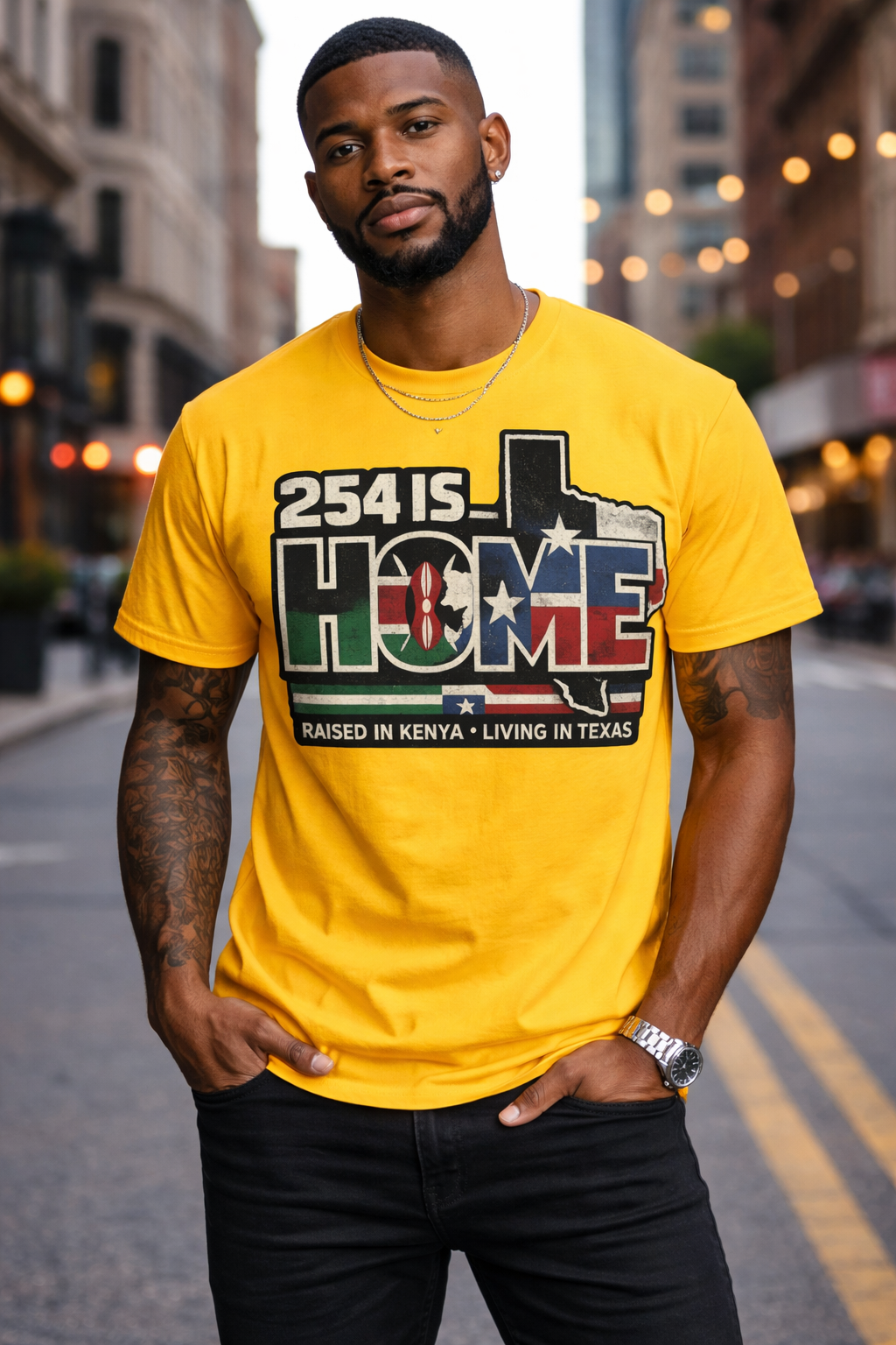 254 Is Home – Raised in Kenya, Living in Texas Graphic T-Shirt