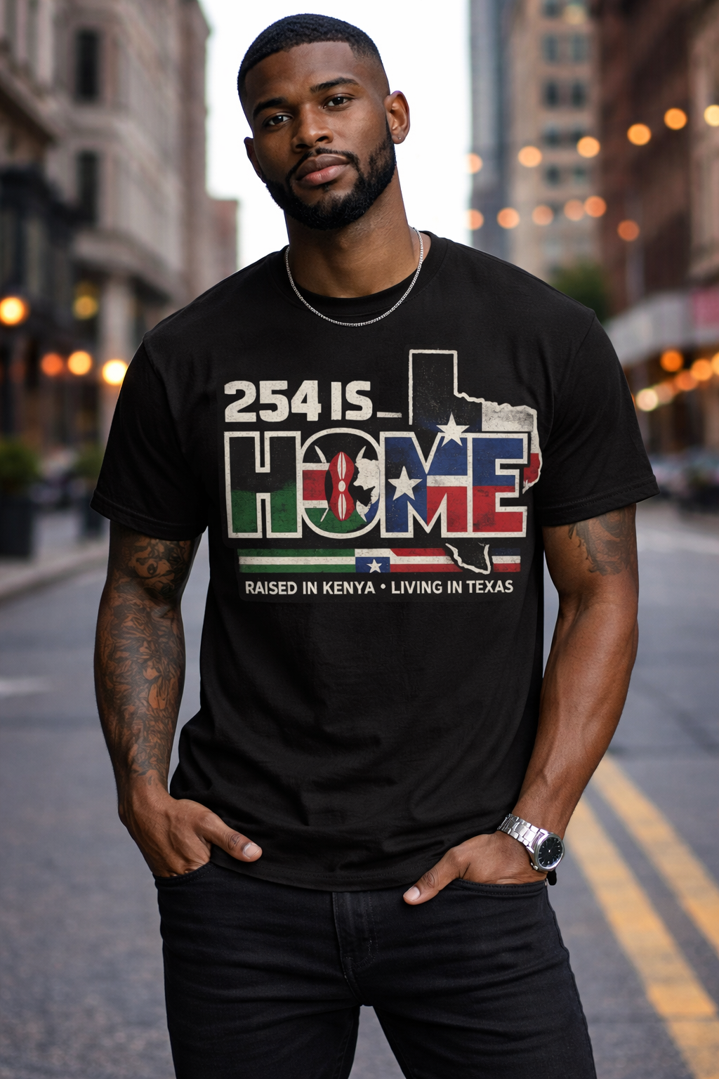 254 Is Home – Raised in Kenya, Living in Texas Graphic T-Shirt