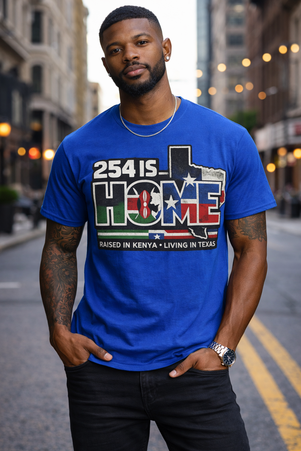 254 Is Home – Raised in Kenya, Living in Texas Graphic T-Shirt