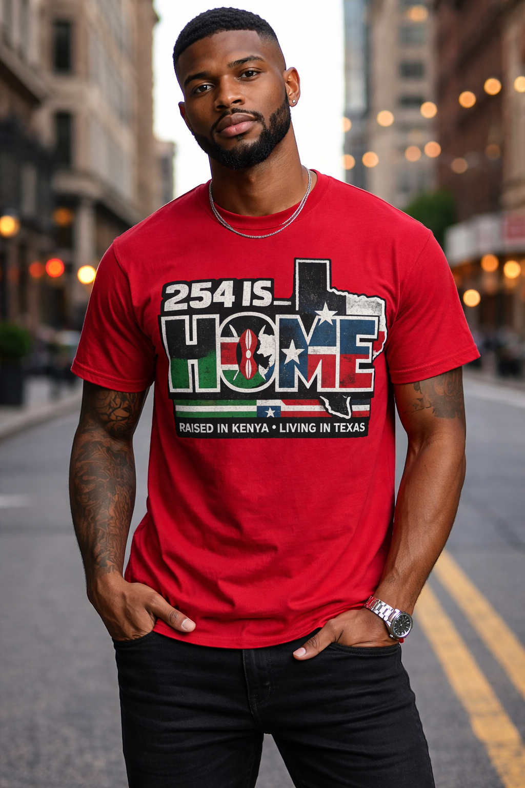 254 Is Home – Raised in Kenya, Living in Texas Graphic T-Shirt