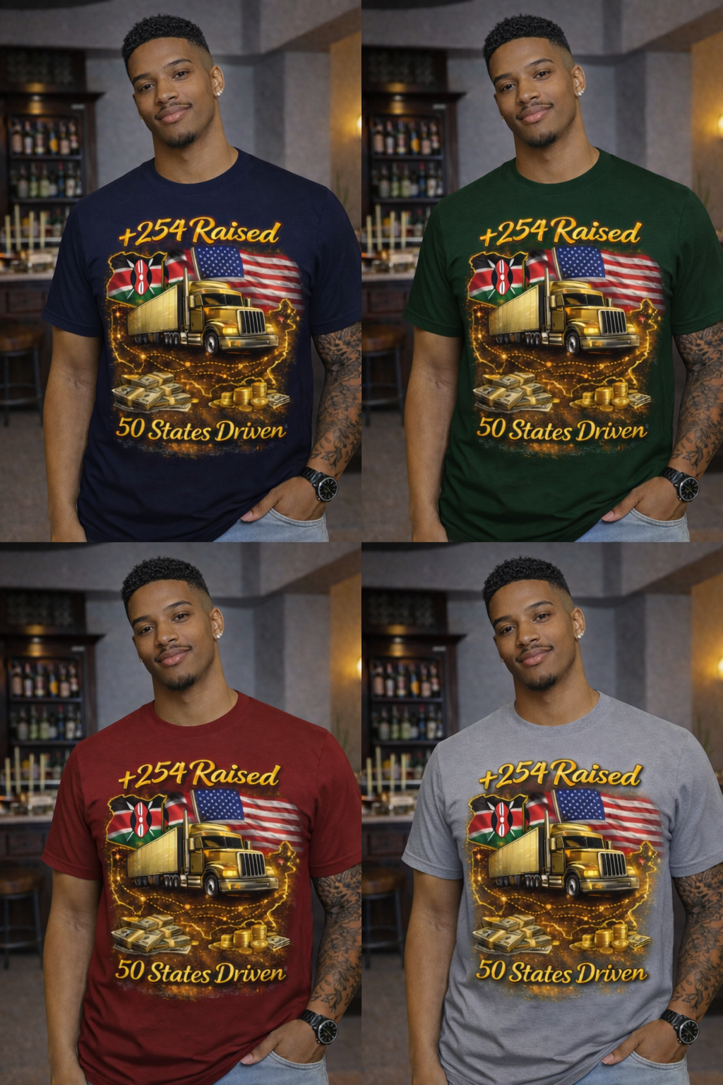 +254 Raised 50 States Driven DTF Printed Graphic T-Shirt – Premium Trucker Lifestyle Tee