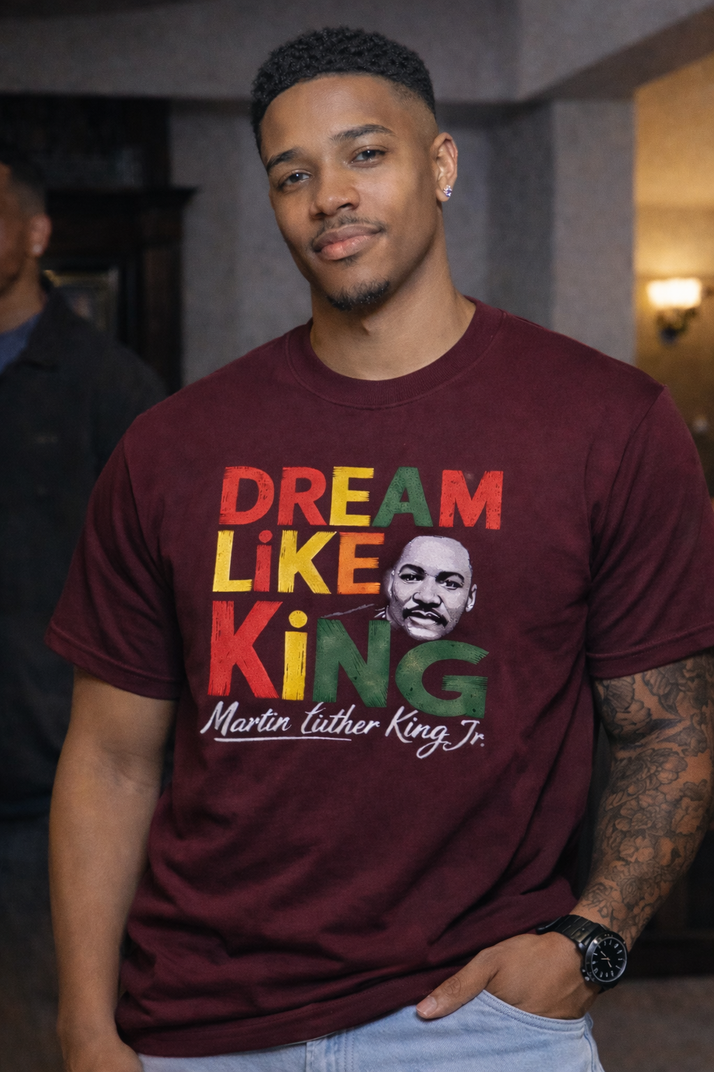 Dream Like a King – Inspirational Tribute Black T-Shirt