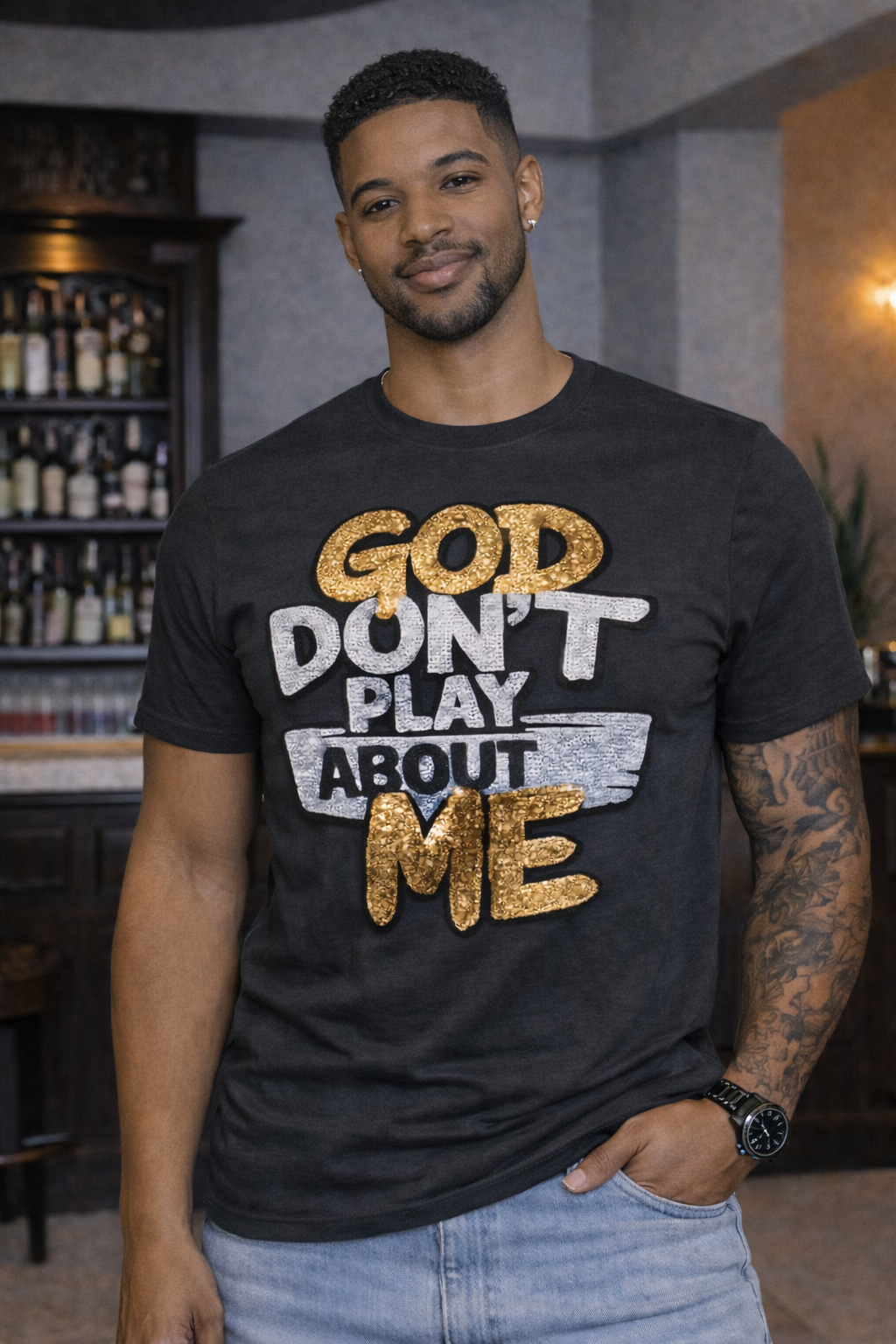 God Don’t Play About Me – Bold Statement Black T-Shirt