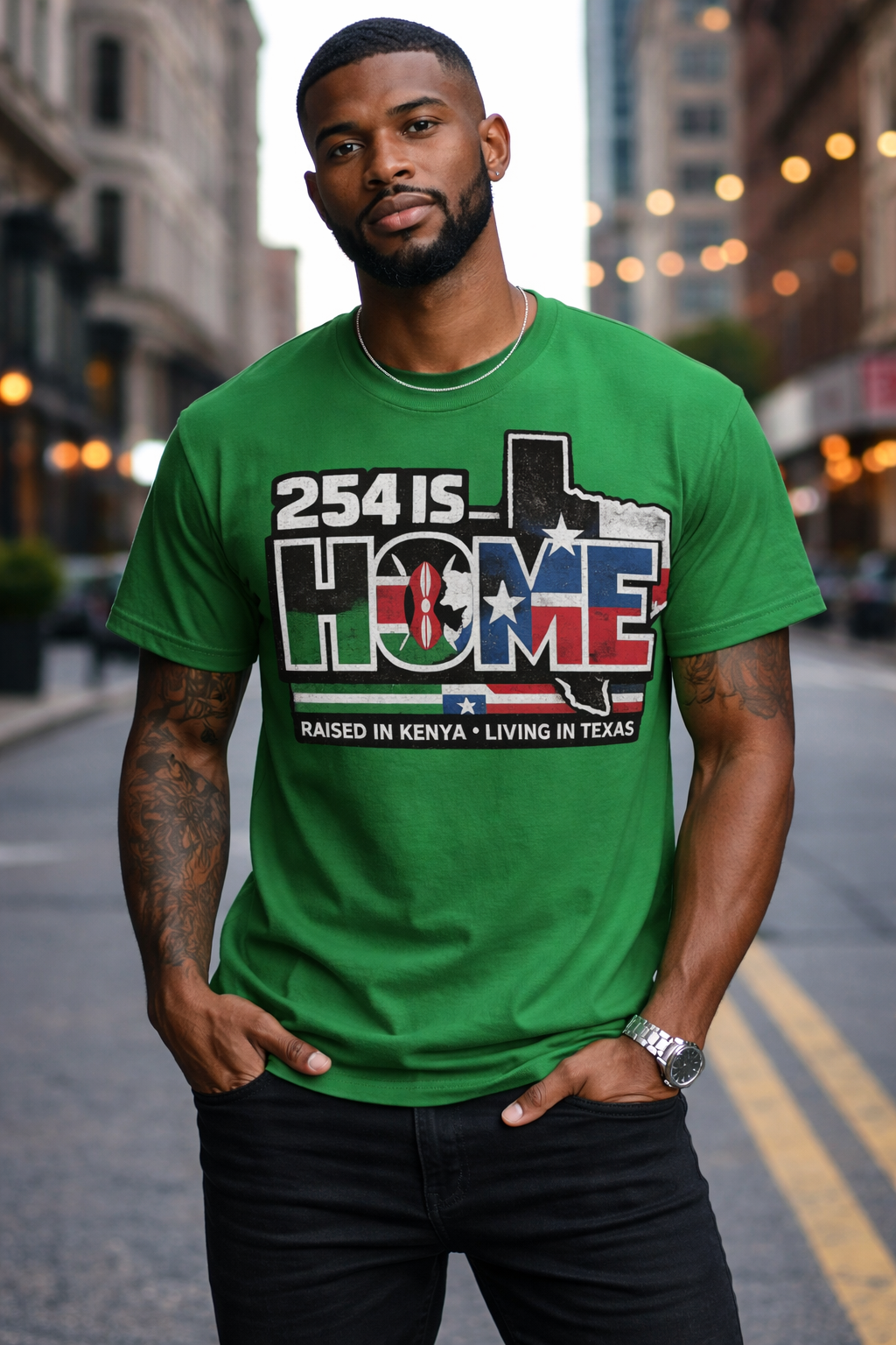 254 Is Home – Raised in Kenya, Living in Texas Graphic T-Shirt