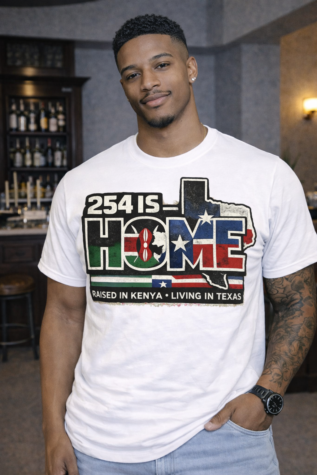 254 Is Home – Raised in Kenya, Living in Texas Graphic T-Shirt