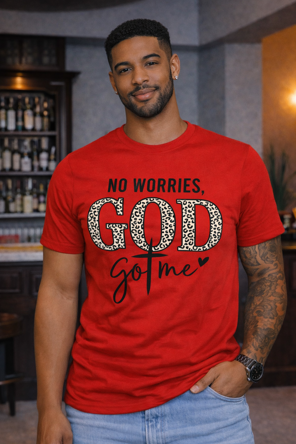 No Worries, GOD Got Me – Faith-Inspired Graphic T-Shirt