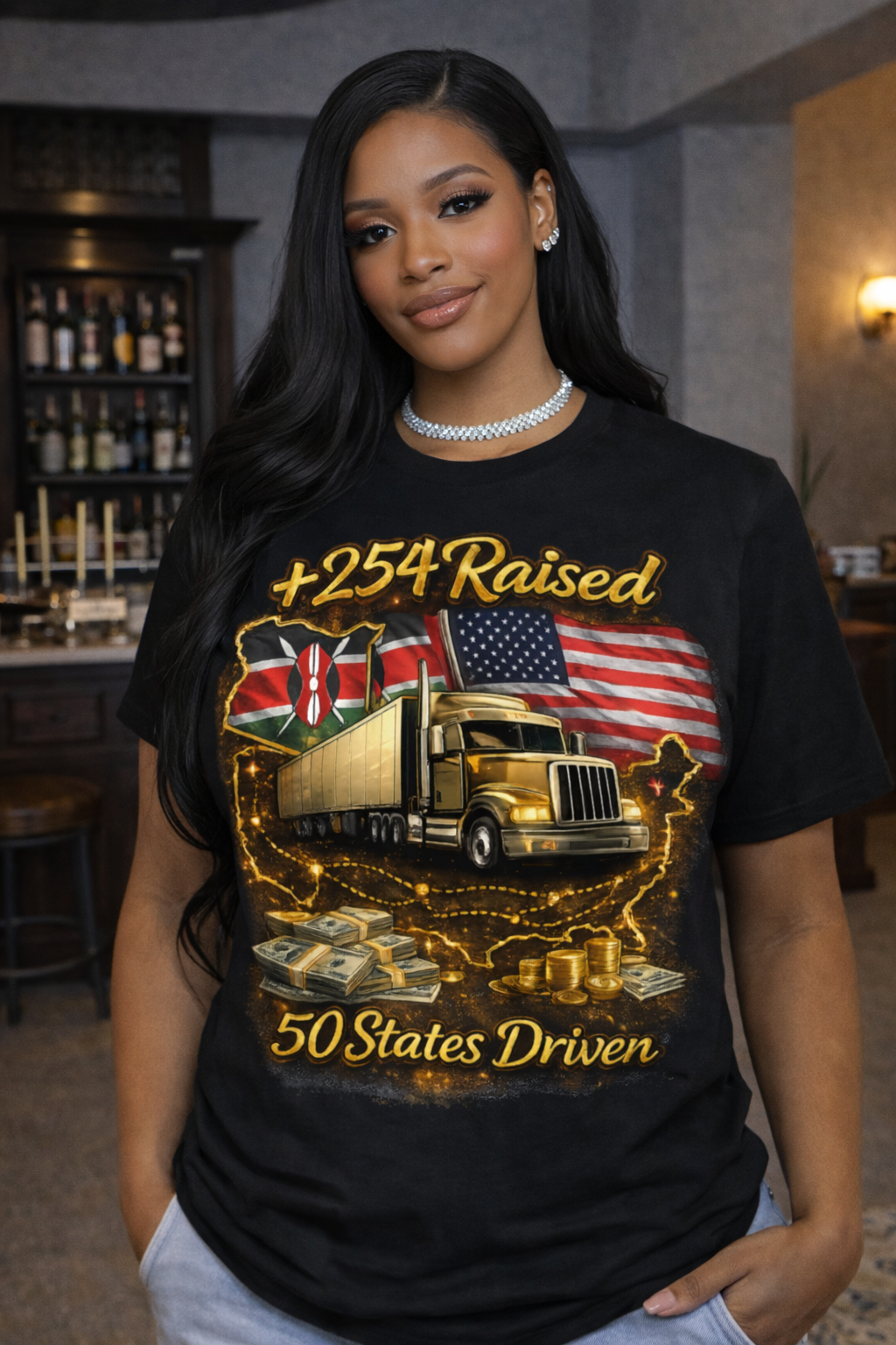 +254 Raised 50 States Driven DTF Printed Graphic T-Shirt – Premium Trucker Lifestyle Tee