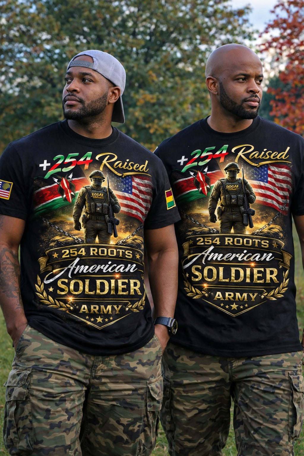 +254 Roots American Soldier Army Graphic T-Shirt – Patriotic Military Pride Tee