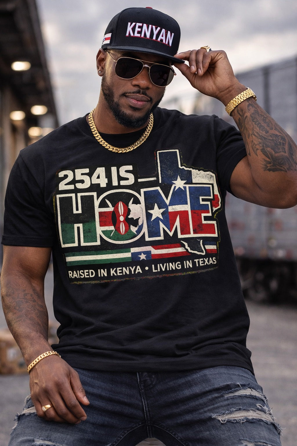 254 Is Home – Raised in Kenya, Living in Texas Graphic T-Shirt